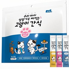 펫리서치 짜먹는 고양이 간식 츄, 참치+연어+닭고기, 15g, 90개