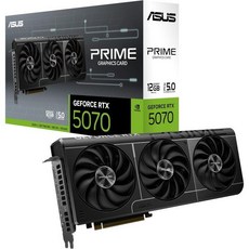 ASUS SFF 지원 프라임 지포스 RTX™ 5070 그래픽 카드 엔비디아PCIe® 5.0 12GB GDDR7 HDMI®DP 2.1 2.5 슬롯 축 기술 팬 듀얼 BIOS, Prime (Black), RTX5070