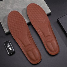 땀냄새 제거 소가죽 깔창 통풍 인솔 기능성 남자 충격완화 구두 아치 발보호, 1세트