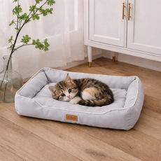 [브릴리언테] 고양이 야옹이 꾹꾹이 강아지 애견 방수 쿠션 방석 침대, 1개, 그레이