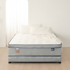 동서가구 그레이 이중봉합 텐션업 일체형토퍼 투매트리스 침대 SS DF922789, 510mm, 라이트그레이