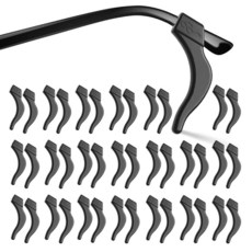 Topstart 안경 이어 그리퍼 20쌍 미끄럼 방지 유리 이어 후크 편안한 실리콘 안경 이어 쿠션 안경 선글라스 독서용 안경 리테이너 어린이 성인용, 블랙