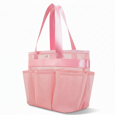하루시 베이직 메쉬 포켓 목욕가방 수영가방, 핑크