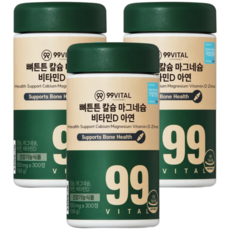 99바이탈 뼈튼튼 칼슘 마그네슘 비타민D 아연, 3개, 300정