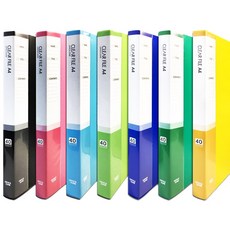 오피스존 클리어화일 A4 40매 문서 파일 서류 보관 정리 40p, 노랑
