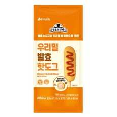 자연드림 우리밀 발효핫도그, 3개, 65g