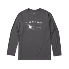 SHIMANO 25 SH-062Y 防曬長袖釣魚T恤 UPF50 百有釣具, 炭黑色L