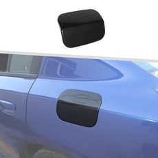 Jimen 닷지 차저 2011-2024용 연료 도어 가스 캡 커버 트림 핏 블랙 169014, 탄소 섬유