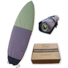 호 스티비! 캔버스 서프보드 백 커버 - 자동차에 녹은 왁스 없음 햇빛딩 보호 기능, Black/Gray/Green, 10'0"