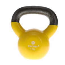 Body Sport 주철 비닐 코팅 케틀벨 2.3kg 5파운드 라이트 블루 - 역도용 근력 훈련 체육관 가정용 전문 피트니스, 5.4kg(12파운드), 스틸