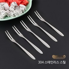망고 슬라이서 과일 절단기 스테인리스 필러 깍둑썰기 조각칼 주방용 나이프, B_5개 세트 304 스테인리스 과일포크, 5개