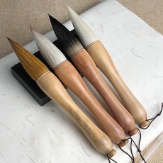 동양화 말필 캘리그라피 장대 대형 큰글씨 수묵화 붓글씨, 늑대털 양털 혼합 각 1개 (총 4개), 1개, 원목 손잡이 (7.0cm 2.0cm)