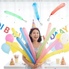 마미앤 방귀 소리 풍선 날아가는 로켓풍선 이벤트 행사 파티 긴풍선, 100개, mix
