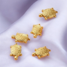 미니어처 행운 거북이 장식 부적 인테리어 소품 선물용, 초미니 행운거북이 50개, 골드