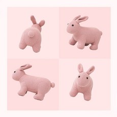 아티슈슈 동물인형 장난감 아기공룡 코끼리 기린 꽃사슴 유니콘 조랑말 사슴 강아지 고양이 당나귀 토끼 코뿔소 공룡 인형 선물, 토끼인형 (핑크), 29cm, 1개