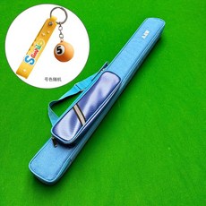 臺球桿包二分之一大頭桿袋防碰九球桿桶4孔手提肩背撞球桿袋, T-04四孔1/2藍+球掛件（號色隨機）