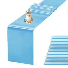 JEVIX 5팩 테이블 러너 30.5 x 274.3cm(12 x 108인치) 실크 테이블 러너 파티 결혼식 생일 연회 장식용, 10, 블루