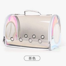 翔帥寵物生活館 寵物斜背手提兩用外出包 雷射款 適用於狗、鸚鵡, 茶色 雷射光中號,❗❗❗超商寄送會有壓褶 ❗❗❗, 1個