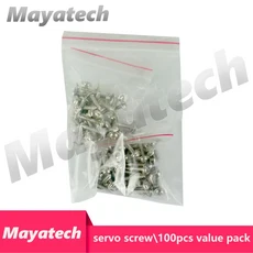 50 pcs 100 pcs 서보 나사 m2.5 mm x 12mm 크로스 셀프 태핑 w와셔 후타바 jr hitec mks 서보 용 셀프 태핑 스크류, [02] 100pcs servo screws, 1개