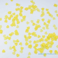 DIY 프로세스 하트 모양 종이 환경 보호 꽃 꽃잎 웨딩 파티 장식 흩어진 색종이 1500 개/팩, Heart Paper Confetti, HC09 Yellow
