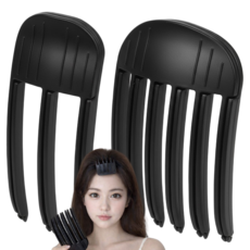 브링엔 정수리 헤어 고정 뿌리 볼륨 집게 3핀+6핀, 1세트, 블랙