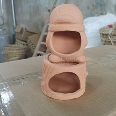 큐트퀸 피쉬하우스 관상어 피쉬캔 도자기 캔 번식 둥지 부화기a-903-3, 43 더블 입 나무 기둥과 펭귄, 1개