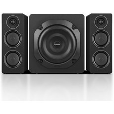 서브우퍼가 장착된 ZQMMSPK 컴퓨터 스피커 데스크톱 PC용 2 게이밍 시스템 60W RMS 8인치 딥 베이스 블루투스 53 AUXRCA광학동축 서라운드 사운드 PC모니터TV용, Black