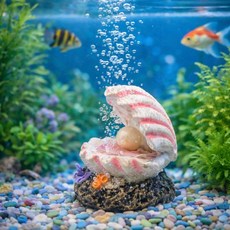 조개모양 어항 기포발생기 수조 꾸미기 에어스톤 장식, 1-기포장식-조개