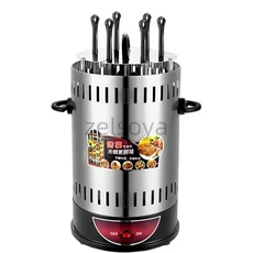 무연 자동 회전 BBQ 전기 그릴 꼬치 오븐 가정용 바베큐 냄비, 01 영국, 01 CHINA, 03 6 forks