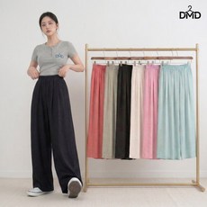 다몬딱 여름 여자 밴딩 하이웨스트 팬츠 바지 와이드