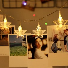 혜문잡화상점 LED 별 집게 전구 3m 웜색