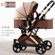 원터치 접이식 애견유모차 분리형 시트 개모차 EVA바퀴, V. 디럭스 - 카키