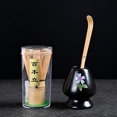 SimHm 말차도구 차선 차선립 차시 세트 도자기 다구 다기 matcha whisk, 1세트, 검정색 프린트 1세트, 검정색 프린트
