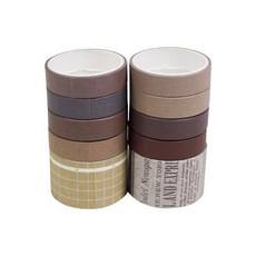 디어플레이스 컬러 패턴 데코 마스킹테이프 10종 세트 10mm x 2m 25mm x 2m, 1개, 03 레트로 페이퍼
