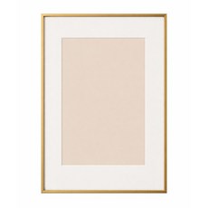 하스몰 고급 매트지 포함 알루미늄 프레임 벽걸이 슬림 액자, 1개, 골드