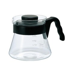 하리오 V60 01 글라스 커피 서버 450ml 블랙 Hario