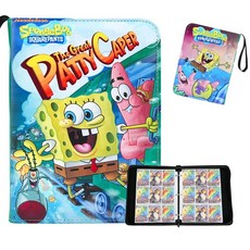 【 臺灣齣貨 】海綿寶寶派大星卡冊3寸小卡高清活頁 拉鏈九宮格大容量 收集收納冊 動漫 週邊卡通可愛收藏卡冊送禮生日禮物, 1個, 01款,九宮格+50頁透明內頁