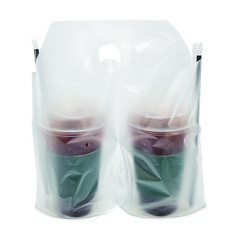 테이크아웃컵 2구 무지 비닐 캐리어, 1세트, 200개입