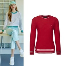 힐크릭 여성골프웨어 여성골프니트 H412 여성 아가일라운드풀오버 1HCSWS4553RR_SC