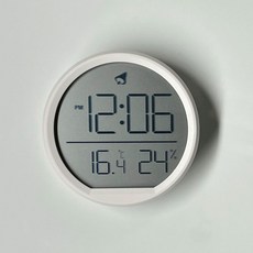 히키스 무선 디지털 온습도계 자석 벽걸이 알람 시계, 화이트, 1개