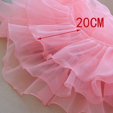 1M 핑크 화이트 블루 다채로운 Organza Pleated 레이스 트림 리본 패브릭 Applique Fold Ruffle 드레스 DIY 바느질 용품 공예, 20cm 핑크, 1개