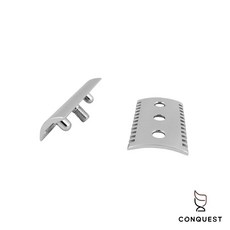 CONQUEST 義大利 RazoRock Old Type Razor 開放式傳統刮鬍刀 316L不鏽鋼手柄, 1個, Razor Head 單刀頭