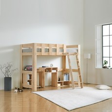 굿모닝침대 편백나무 원목 GM 벙커침대 프레임 매트리스선택 사다리 각도조절 가능, GM 1680벙커 받침대-슬림양면