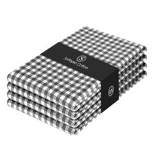 Softopia Cotton Buffalo 격자 무늬 천 냅킨 4개 세트 부드럽고 내구성이 뛰어나며 주름 방지 원단 저녁 식사 결혼식 레스토랑 뷔페 파티 크리스마스, 16" x 16" (Set of 4), 2-회색 Softopia Cotton 140998 8
