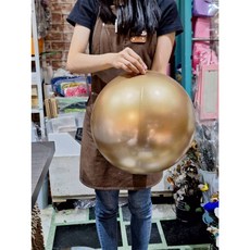 金色聖誕電鍍球 35公分, 1個