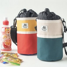 히히 물병 보냉백 보냉 파우치 물통 어린이 보틀 텀블러 가방 주머니 초등학생 어린이집 유치원, 1개, 베이지