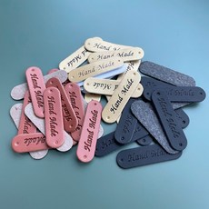 100개입 가죽택 수예용 라벨부자재, 브라운100p, 브라운100p