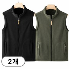 차쿠 남성 양털 후리스 조끼 융털 작업조끼 털 방한조끼 1+1