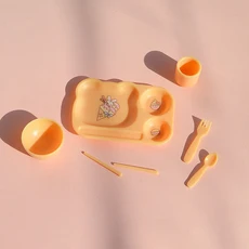 미니어처 인형의 집 다이닝 플레이트 그릇 컵 세트 미니 식기 OB11 BJD 액세서리 장난감 1/6 체중계, 01 mini model toy, 02 1 set color F