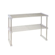 그릇건조대 다용도실 좁은주방 가로폭 너비조절 선반 2단 79000EA 1EA, 화이트